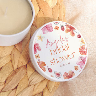 Citrus Orange Floral Bridal Shower Mini Candle Favors