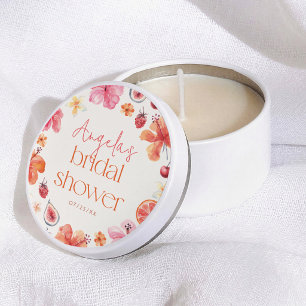 Citrus Orange Floral Bridal Shower Mini Candle Favors