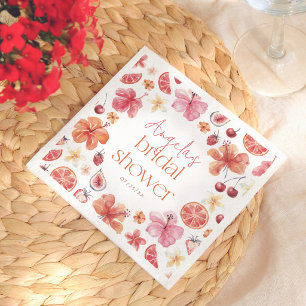 Citrus Orange Floral Bridal Shower Napkins