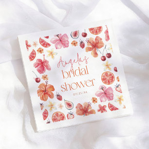 Citrus Orange Floral Bridal Shower Napkins