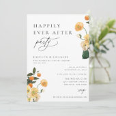 Citrus Orange Floral Happily Ever After Party Invitation (Standing Front)