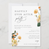 Citrus Orange Floral Happily Ever After Party Invitation (Front)