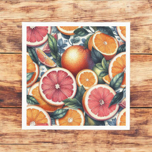 Citrus Orange Fresh Lemon & Yellow Green Summer  Napkins