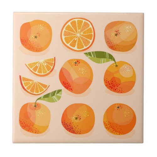 Citrus Orange Fruit Ceramic Tile
