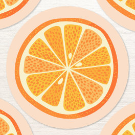 Citrus Orange Fruit Classic Round Sticker