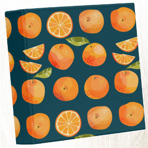 Citrus Orange Fruit Fun 3 Ring Binder