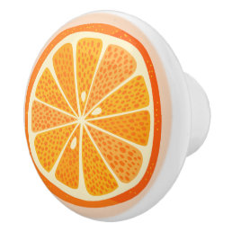 Citrus Orange Fruit Fun Ceramic Knob