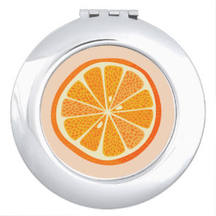 Citrus Orange Fruit Fun Compact Mirror