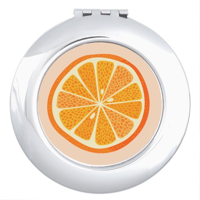 Citrus Orange Fruit Fun Compact Mirror (Front)