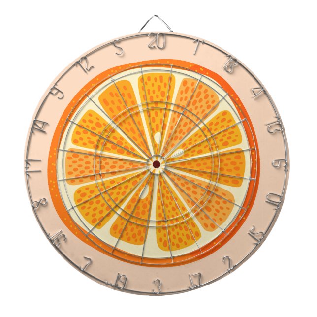 Citrus Orange Fruit Fun Dart Board (Front)
