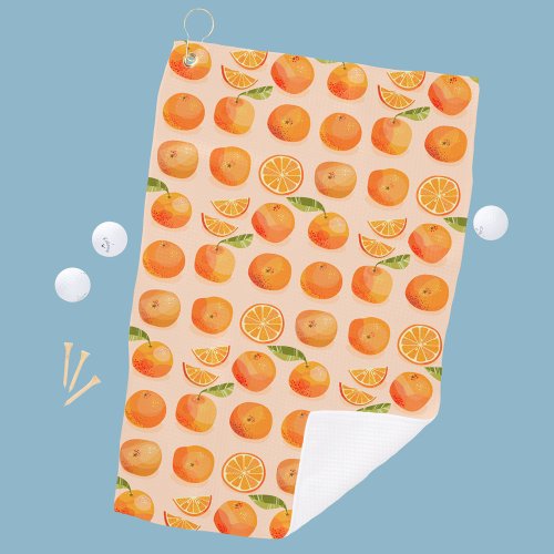 Citrus Orange Fruit Fun Golf Towel