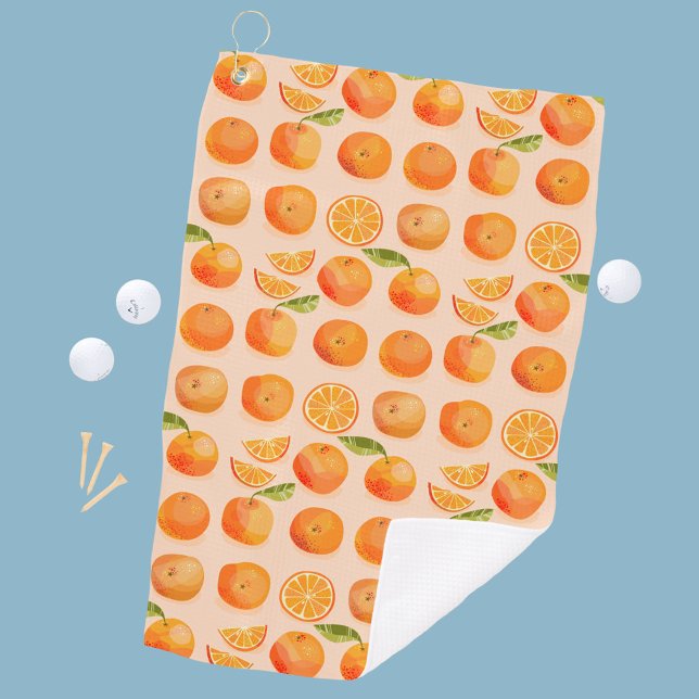 Citrus Orange Fruit Fun Golf Towel (Creator Uploaded)