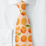 Citrus Orange Fruit Fun Neck Tie<br><div class="desc">Fun and zesty orange citrus fruit pattern on a blush pink background.  Refreshing!  Original art by Nic Squirrell.</div>