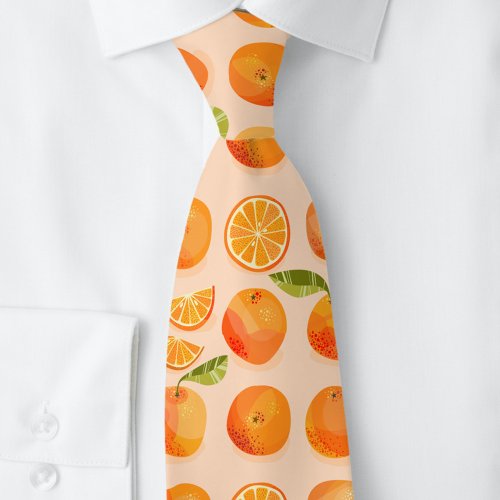 Citrus Orange Fruit Fun Neck Tie