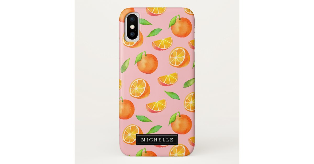 Citrus Orange Fruit Pattern Add Your Name Case Mate Iphone Case