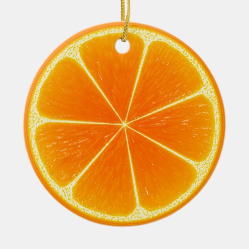 Citrus Orange Fruit Slice Ceramic Ornament