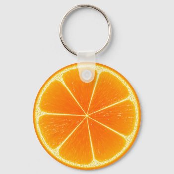 Citrus Orange Fruit Slice Keychain by prawny at Zazzle