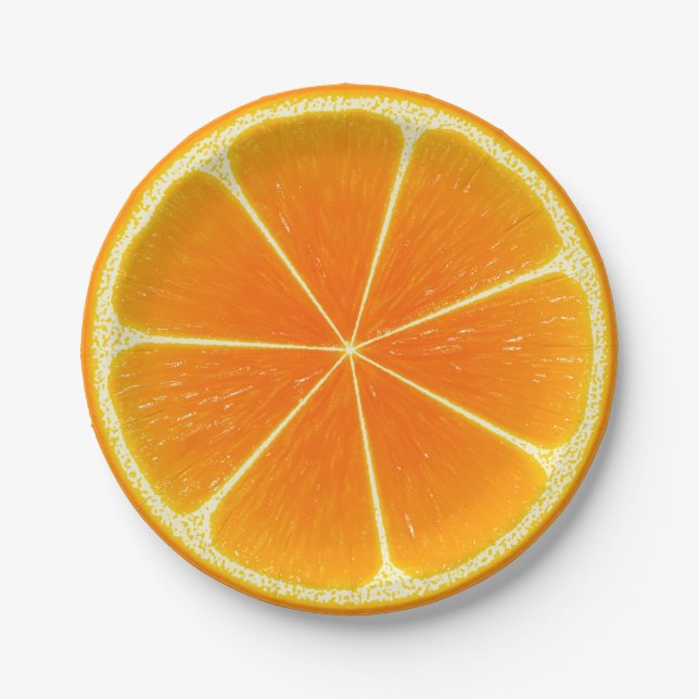 Citrus Orange Fruit Slice Paper Plates (Front)