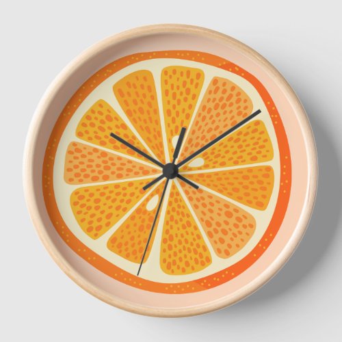 Citrus Orange Fun Clock