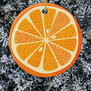 Citrus Orange Fun Festive Ceramic Ornament
