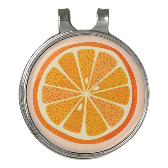 Citrus Orange Fun Fruit Golf Hat Clip (Front)