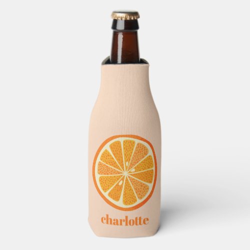 Citrus Orange Fun Personalized Bottle Cooler