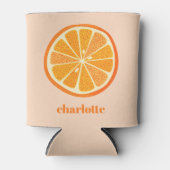 Citrus Orange Fun Personalized Can Cooler (Front)