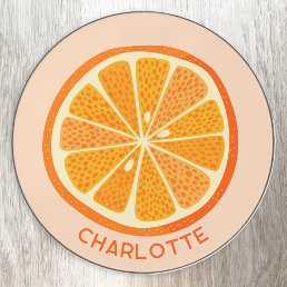 Citrus Orange Fun Personalized Name Wireless Charger