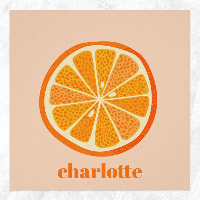 Citrus Orange Fun Personalized Poster (Personalized name fun citrus orange poster)