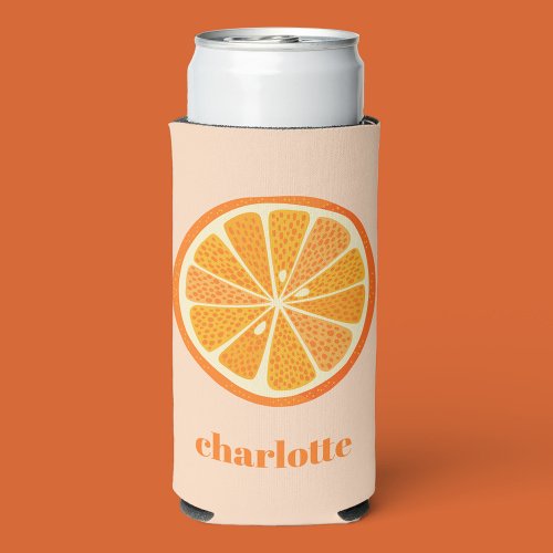 Citrus Orange Fun Personalized Seltzer Can Cooler