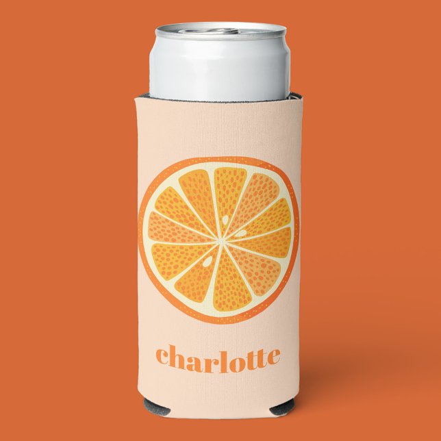 Citrus Orange Fun Personalized Seltzer Can Cooler (Creator Uploaded)
