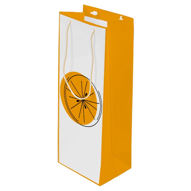 Citrus Orange gift bag wine orange (Front Angled)