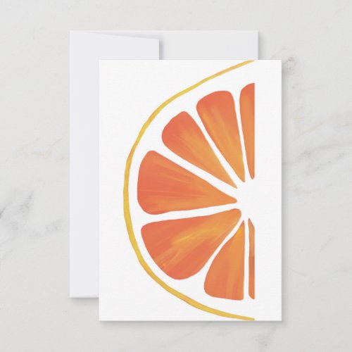Citrus Orange Grapefruit Slice Art Card