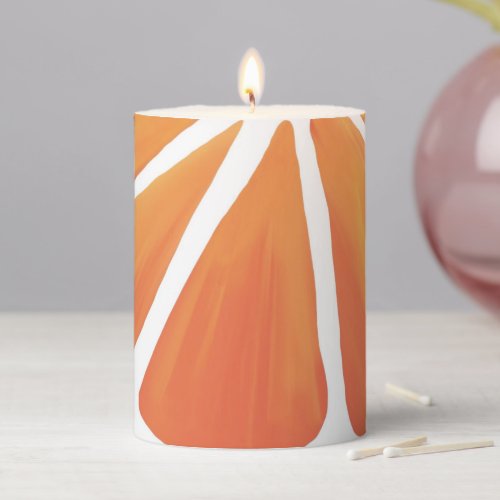 Citrus Orange Grapefruit Slice Art Pillar Candle