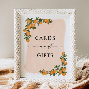 Citrus Orange Greenery Cutie Cards & Gifts Sign