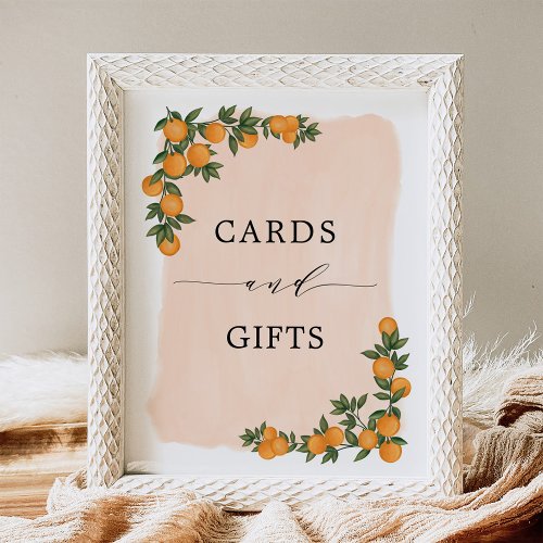 Citrus Orange Greenery Cutie Cards  Gifts Sign