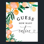 Citrus Orange Guess How Many Cuties Baby Shower Poster<br><div class="desc">Citrus Orange Guess How Many Cuties Baby Shower Poster</div>