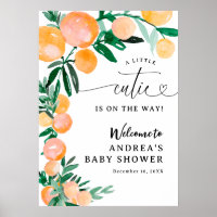 Citrus Orange Little Cutie Baby Shower 20x28inch