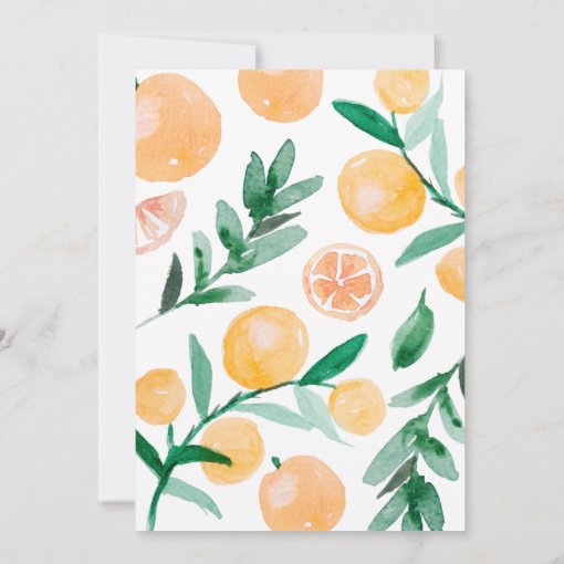 Citrus Orange Little Cutie Baby Shower Invitation | Zazzle