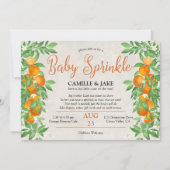 Citrus Orange Little Cutie Neutral Baby Sprinkle Invitation (Front)