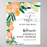 Citrus Orange Little Cutie on the Way Baby Shower