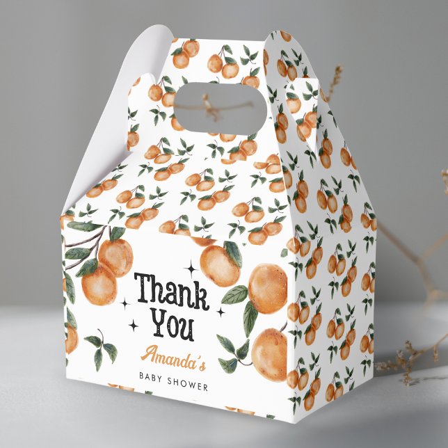 Citrus Orange Little Cutie Thank You Favor Boxes (Creator Uploaded)