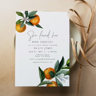 Citrus Orange Main Squeeze Bridal Shower Invitation