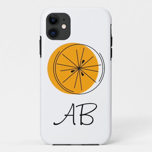 Citrus Orange Monogram iPhone case (Back)
