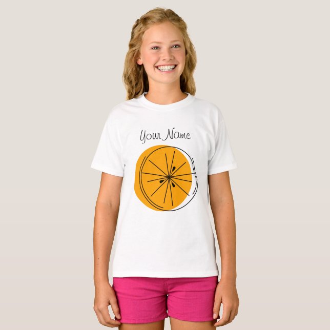 Citrus Orange Name girls' t-shirt (Front Full)