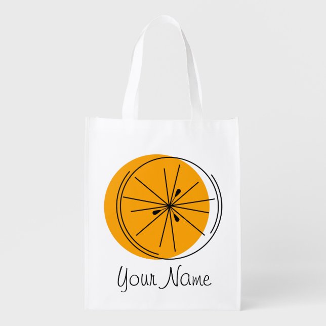 Citrus Orange Name Grocery Bag (Front)