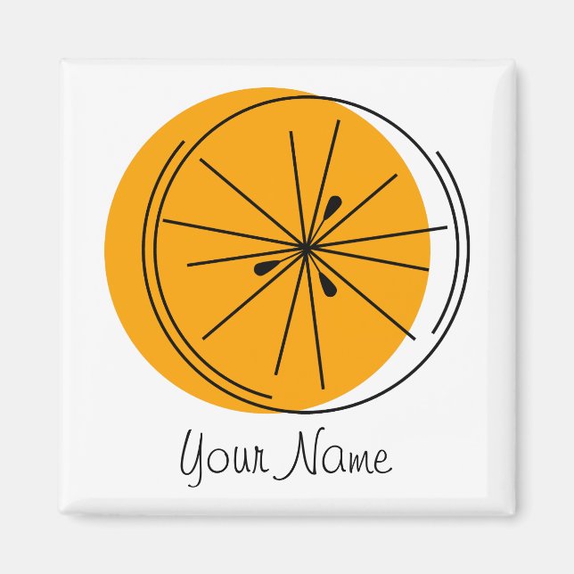 Citrus Orange Name magnet square (Front)