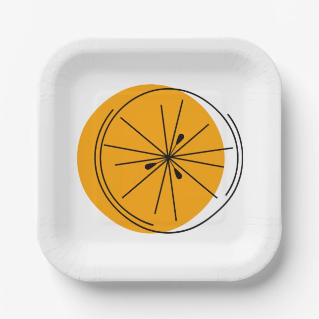 Citrus Orange Paper Plates (Front)
