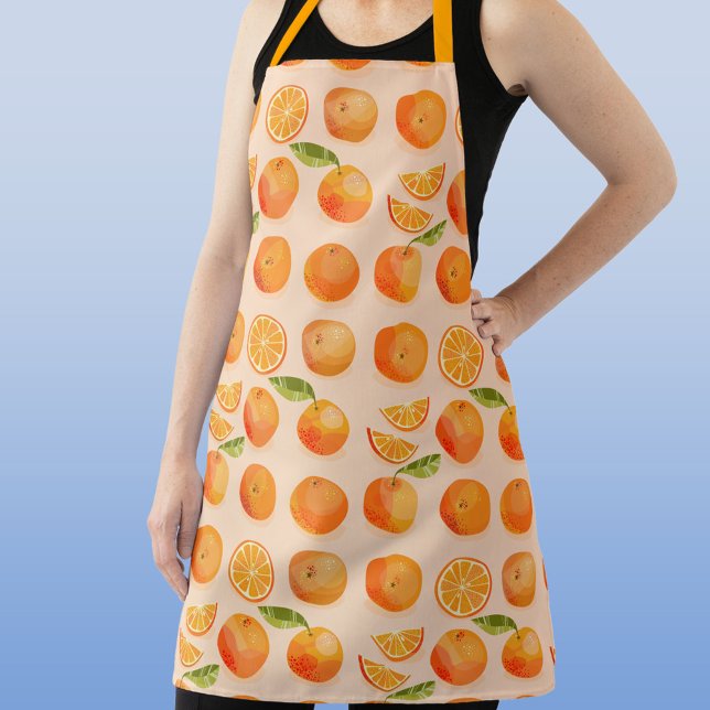 Citrus Orange Pattern Apron (Citrus Oranges apron)
