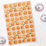 Citrus Orange Pattern Kitchen Towel<br><div class="desc">Zingy and delicious orange citrus fruit pattern on a blush pink background.  Perfect for foodies and anyone who loves cooking.
Original art by Nic Squirrell.</div>